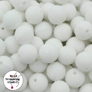 Round Bead – Textured - 10mm – White