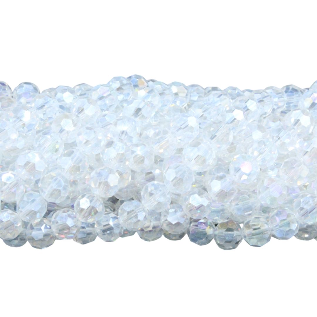thumbnail interactive-video image 1 of 35pcs 10mm Faceted AB White Crystal Quartz Round Loose Beads 1 of 5