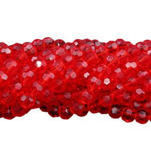 10mm Faceted - Round - Red - 60cm Strand