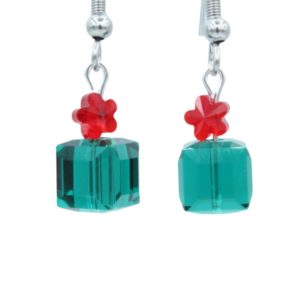 Crystal Present / Bow Earring - Emerald