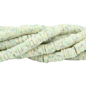 Polymer Clay Washer - 8mm - 39cm Strand - Lt Green