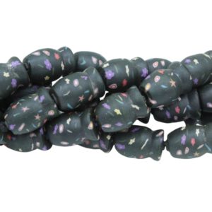 Polymer Clay Vase Shape - 18 x 12mm - 39cm Strand - Black