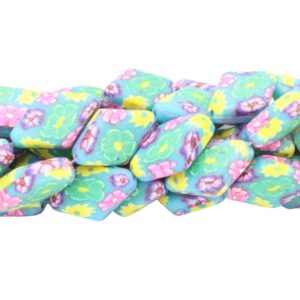 Polymer Clay Diamond Shape - 26mm - 40cm Strand - C