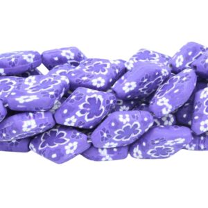 Polymer Clay Diamond Shape - 26mm - 40cm Strand - H