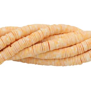 Polymer Clay Washer - 8mm - 39cm Strand - Orange