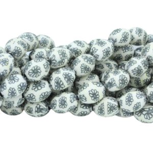 Polymer Clay Oval - 14 x 12mm - 36cm Strand - A