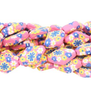 Polymer Clay Diamond Shape - 26mm - 40cm Strand - A