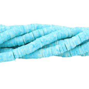 Polymer Clay Washer - 8mm - 39cm Strand - Aqua