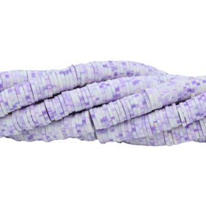 Polymer Clay Washer - 8mm - 39cm Strand - Lt Purple