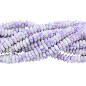 Polymer Clay Spacer - 9mm - 40cm Strand - Purple / White