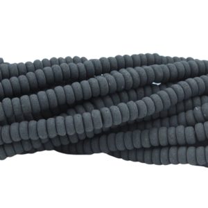 Polymer Clay Spacer - 9mm - 40cm Strand - Black