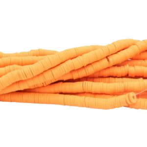Polymer Clay Washer - 6mm - 45cm Strand - Orange