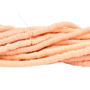 Polymer Clay Washer - 6mm - 45cm Strand - Apricot
