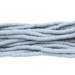 Polymer Clay Washer - 6mm - 45cm Strand - Grey