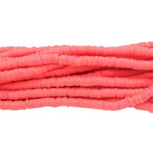Polymer Clay Washer - 6mm - 45cm Strand - Red