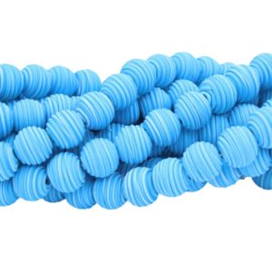 Polymer Clay Beehive Shape - 12mm - 30cm Strand - Blue