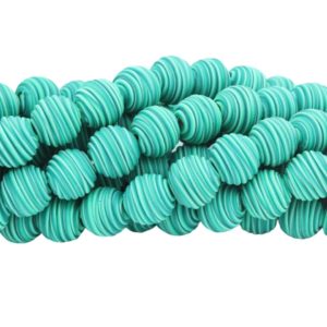 Polymer Clay Beehive Shape - 12mm - 30cm Strand - Green
