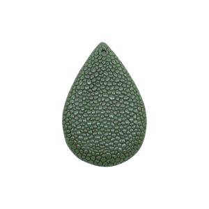 45 x 30mm Reconstituted Shell Drop - Green