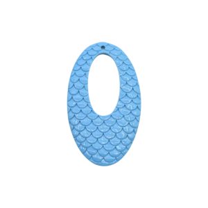 55 x 32mm Reconstituted Shell Scale Drop - Blue