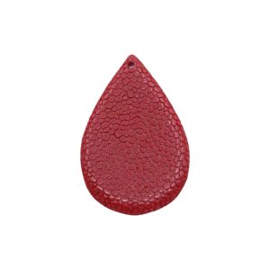 45 x 30mm Reconstituted Shell Drop - Red