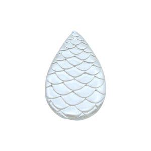 43 x 32mm Reconstituted Shell Scale Drop - Pearl