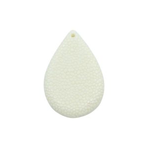 45 x 30mm Reconstituted Shell Drop - Cream