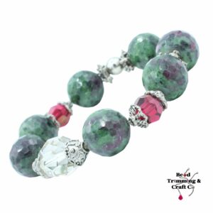 Ruby Zoisite / Swarovski - Stretch Bracelet