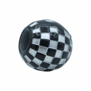 Round Checker Bead – 20mm – Silver