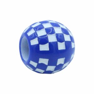 Round Checker Bead – 20mm – Blue