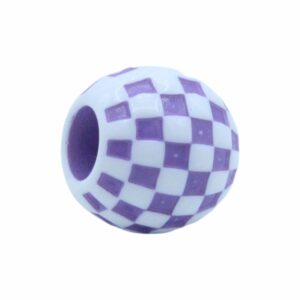 Round Checker Bead – 20mm – Purple
