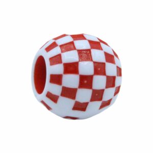 Round Checker Bead – 20mm – Red
