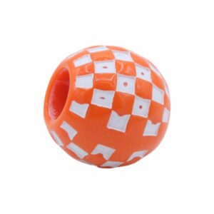 Round Checker Bead – 20mm – Orange