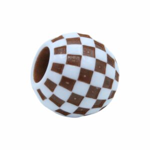 Round Checker Bead – 20mm – Brown