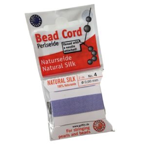 Natural Silk Bead Cord - 0.6mm - Lilac