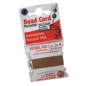 Natural Silk Bead Cord - 0.6mm - Beige