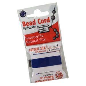 Natural Silk Bead Cord - 0.6mm - Dark Blue