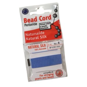 Natural Silk Bead Cord - 0.6mm - Blue
