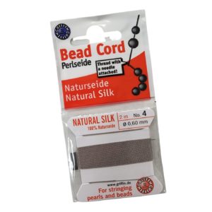 Natural Silk Bead Cord - 0.6mm - Grey