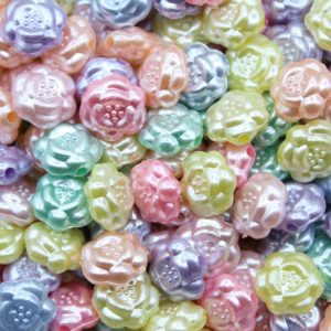 Rosette Bead - 10mm - Pearlised Mix