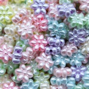 Flower Bead - 10mm - Pearlised Mix