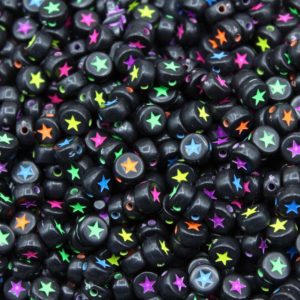 Star - Coin - 7mm - Black / Multi