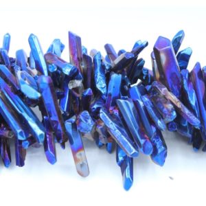 Crystal Icicle - 15-20mm - Electroplated Blue Iris - 38cm Strand