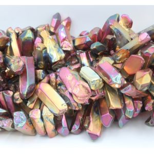 Crystal Icicle - 20-30mm - Electroplated Cathedral - 39cm Strand