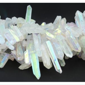 Crystal Icicle - 20-30mm - Electroplated AB - 39cm Strand
