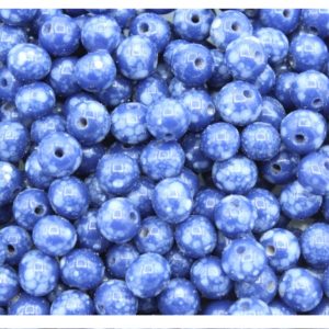 6mm - Navy Speckled Glass Bead
