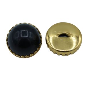 Dome Button - 17mm - Black / Gold