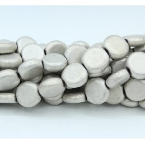 Hematite - 10mm Coin Shape - Platinum - 40cm Strand