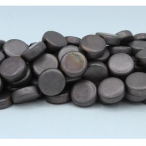 Hematite - 10mm Coin Shape - Brown - 40cm Strand