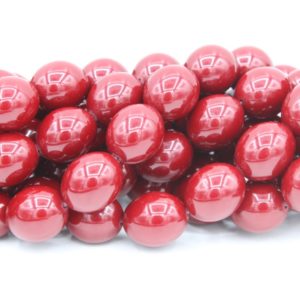 Imitation Amber - 16mm Oval - Burgundy - 40cm Strand