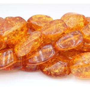 Imitation Amber - 28-30mm Nugget - Amber - 40cm Strand